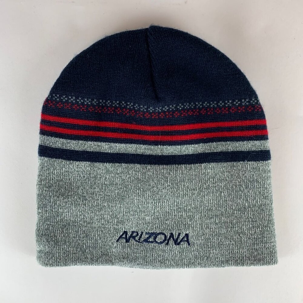 Arizona Wildcats NCAA Navy Blue Gray Captivating Knit Beanie Cap - Picture 2 of 4